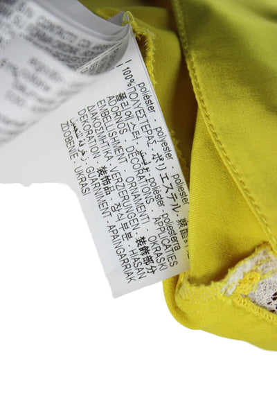 Zara Womens Camisole Yellow Cotton V-Neck Sleeveless Size M