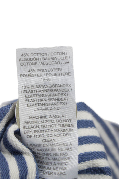 Edikted Women Basic Striped Square Neck Blue Cotton Tank Size L