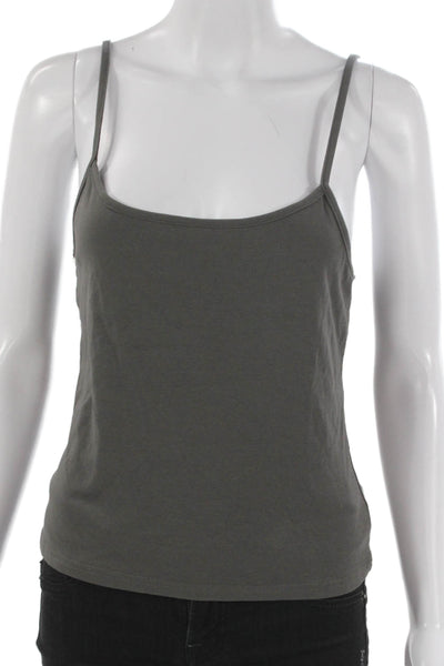 Edikted Women Tank Sleeveless Gray Cotton Round Neck Solid Size L