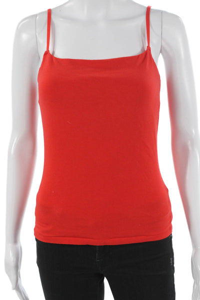 Skims Women Red Cotton Square Neck Sleeveless Tank Size L
