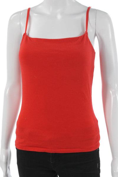 Skims Women Red Cotton Square Neck Sleeveless Tank Size L