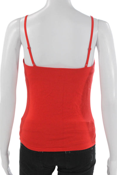 Skims Women Red Cotton Square Neck Sleeveless Tank Size L