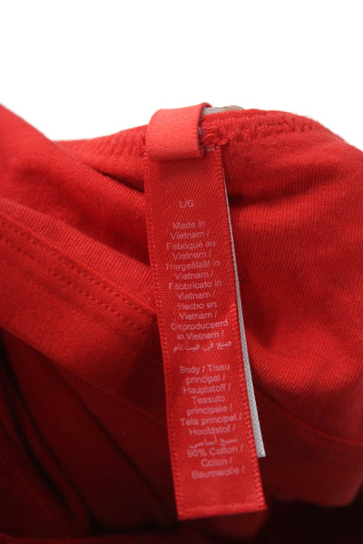 Skims Women Red Cotton Square Neck Sleeveless Tank Size L