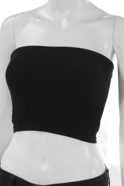 Zara Women Basic Sleeveless Mock Neck Cotton Tank Black Size L