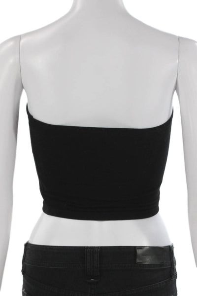 Edikted Womens Cropped Black Cotton Square Neck Sleeveless Tank Size XS