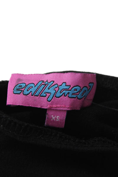 Edikted Womens Cropped Black Cotton Square Neck Sleeveless Tank Size XS