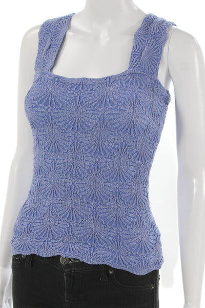 Intimately Free People Womens Blue Geometric Square Neck Tank Polyester Size M