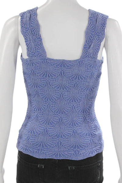 Intimately Free People Womens Blue Geometric Square Neck Tank Polyester Size M