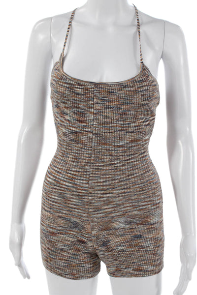 NBD Womens Striped Halter Romper Multicolor Rayon Sleeveless Size S