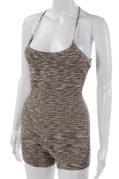 NBD Womens Striped Halter Romper Multicolor Rayon Sleeveless Size S