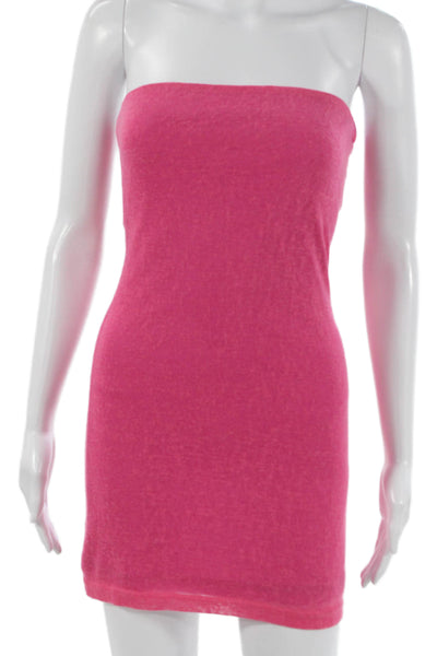 SNDYS. Womens Pink Strapless Mini Cotton Dress Pullover Size XS