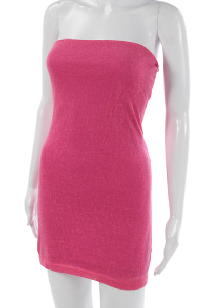 SNDYS. Womens Pink Strapless Mini Cotton Dress Pullover Size XS