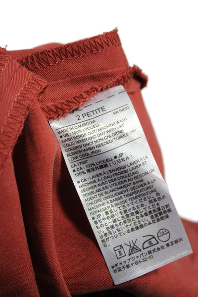 Banana Republic Womens Red Collared Shirt Dress Long Sleeve Button Size 2P