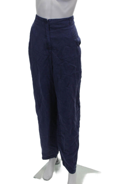 Oska Women Ankle Pants Blue Cotton Blend Button Closure Size 4