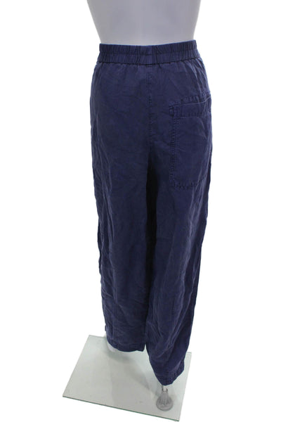 Oska Women Ankle Pants Blue Cotton Blend Button Closure Size 4