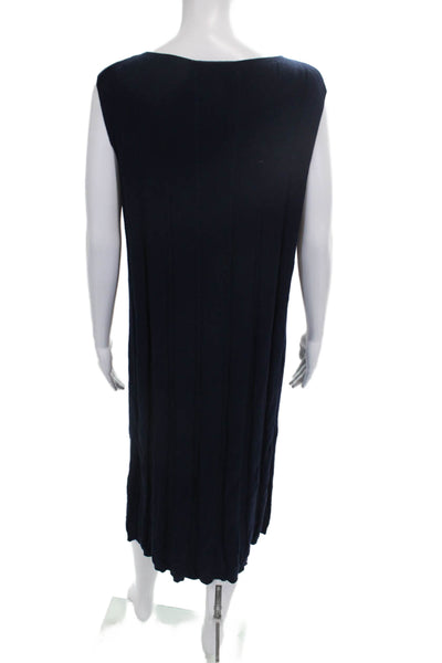 Lafayette 148 New York Womens Tank Dress Blue Sleeveless Midi Viscose Size L