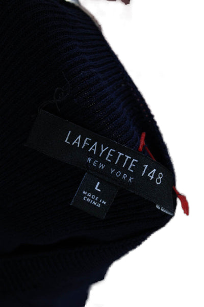 Lafayette 148 New York Womens Tank Dress Blue Sleeveless Midi Viscose Size L