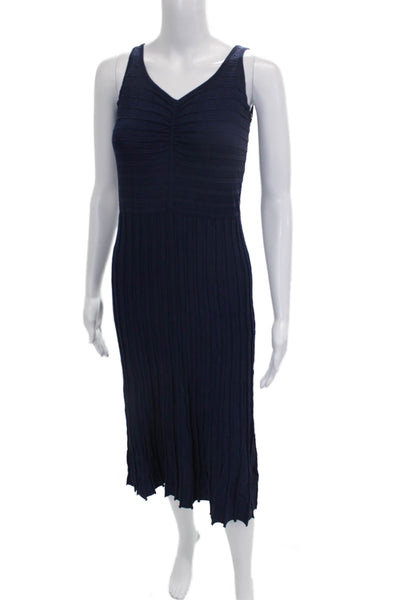 Chelsea 28 Women Tank Dress Blue Rayon V Neck Sleeveless Knee Size M