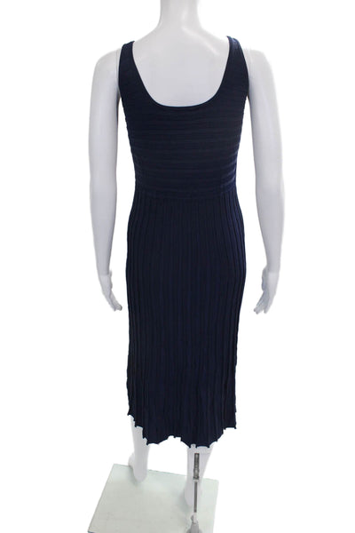 Chelsea 28 Women Tank Dress Blue Rayon V Neck Sleeveless Knee Size M