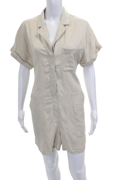 Stockholm Atelier & Other Stories Womens Beige Romper Short Sleeve Size 38