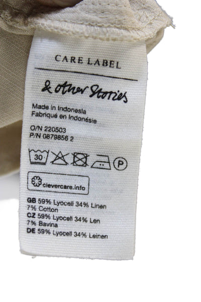 Stockholm Atelier & Other Stories Womens Beige Romper Short Sleeve Size 38