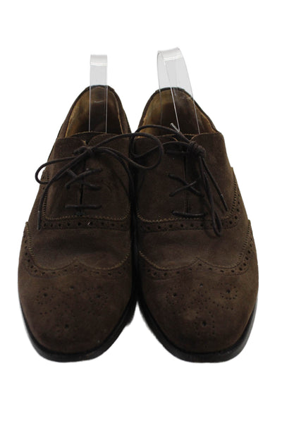 Jack Erwin Mens Suede Lace Up Dress Shoe Oxfords Brown Size 8