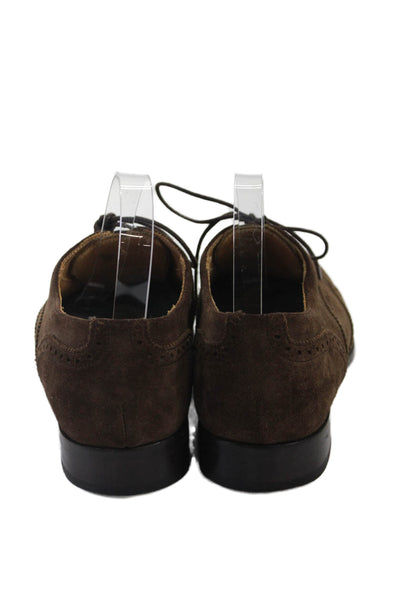 Jack Erwin Mens Suede Lace Up Dress Shoe Oxfords Brown Size 8