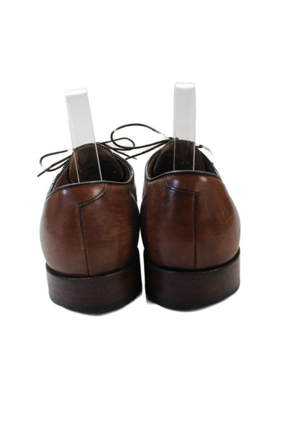 Johnston & Murphy Mens Leather Lace Up Dress Shoe Oxfords Brown Size 8 D