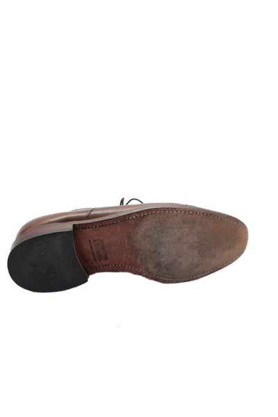Johnston & Murphy Mens Leather Lace Up Dress Shoe Oxfords Brown Size 8 D