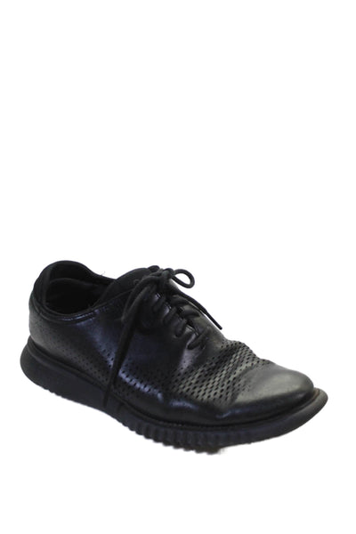 Cole Haan 2.0 Grand Mens Leather Lace Up Sneakers Black Size 7.5 Wide