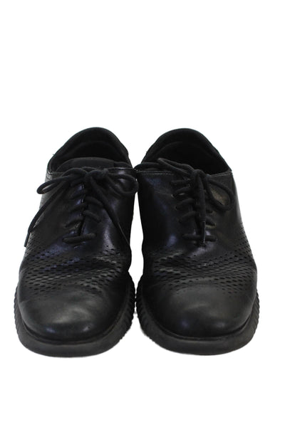 Cole Haan 2.0 Grand Mens Leather Lace Up Sneakers Black Size 7.5 Wide