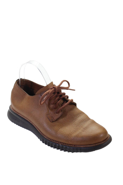 Cole Haan Mens Leather Lace Up Casual Oxford Shoes Brown Size 7.5