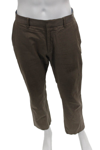 Banana Republic Mens Brown Cotton Chino Pants Button Closure Size 31