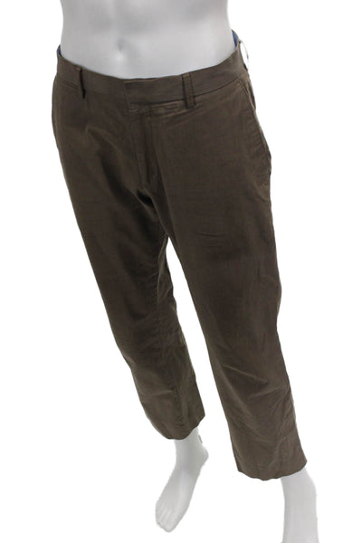 Banana Republic Mens Brown Cotton Chino Pants Button Closure Size 31