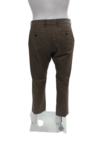 Banana Republic Mens Brown Cotton Chino Pants Button Closure Size 31