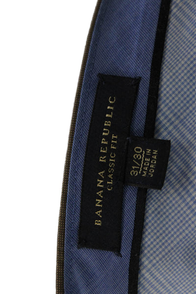 Banana Republic Mens Brown Cotton Chino Pants Button Closure Size 31