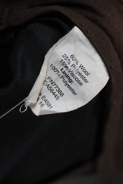 J Crew Mens Dress Pants Brown Herringbone Wool Zip Size 31
