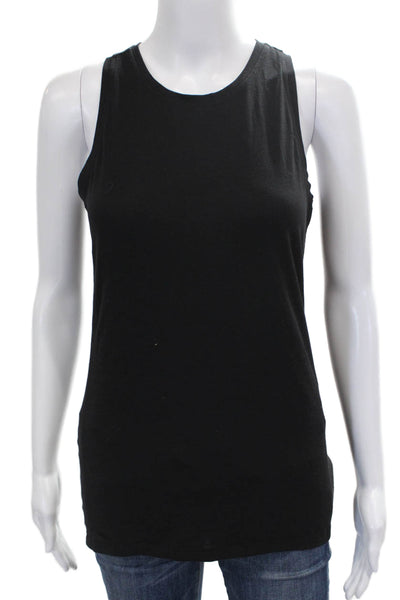 Athleta Womens Basic Black Polyester Sleeveless Tank Round Neck Size XS