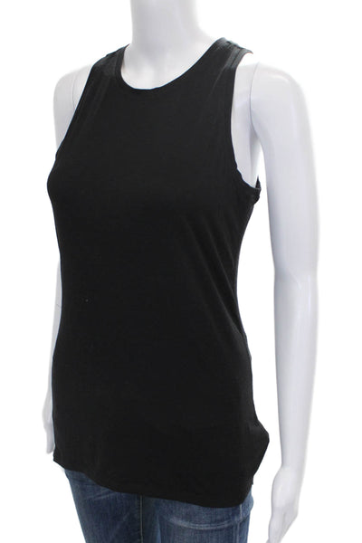 Athleta Womens Basic Black Polyester Sleeveless Tank Round Neck Size XS