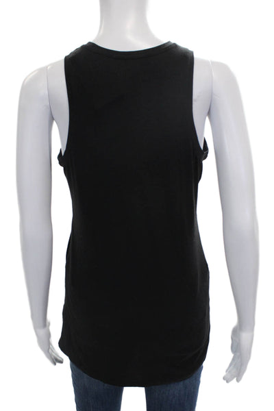 Athleta Womens Basic Black Polyester Sleeveless Tank Round Neck Size XS