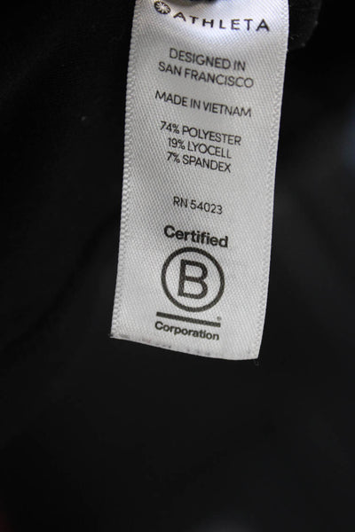 Athleta Womens Basic Black Polyester Sleeveless Tank Round Neck Size XS