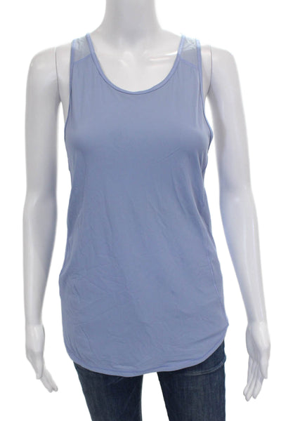 Lululemon Women Basic Sleeveless Scoop Neck Tank Top Blue Polyester Size 6