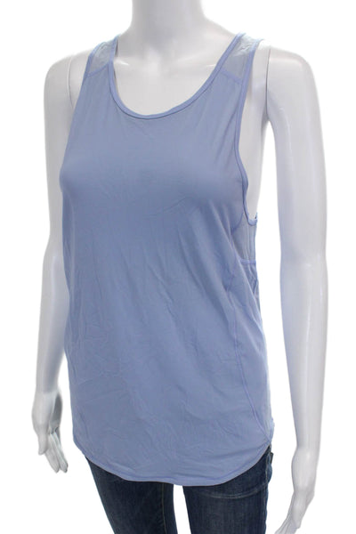 Lululemon Women Basic Sleeveless Scoop Neck Tank Top Blue Polyester Size 6