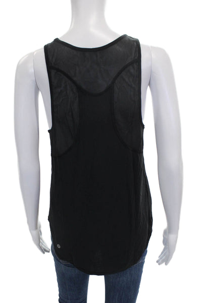 Lululemon Womens Basic Black Sleeveless Tank Nylon Round Neck Size 6