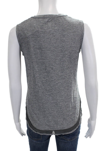 Athleta Womens Basic Sleeveless Tank Gray Round Neck Polyester Blend Size XS