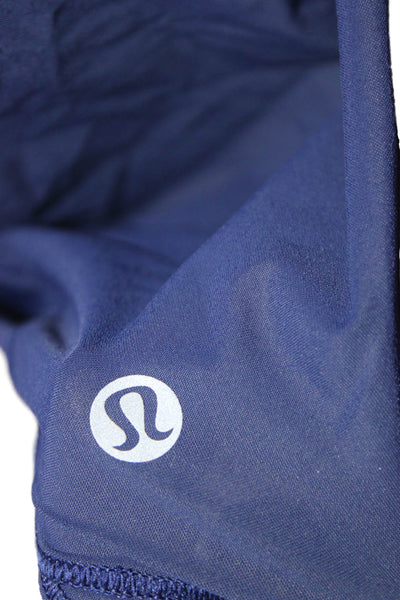 Lululemon Women Solid Blue Basic Scoop Neck Tank Polyester Blend Size 6