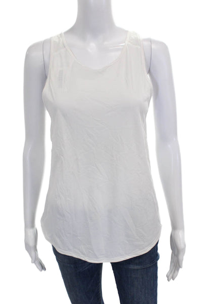 Lululemon Womens White Scoop Neck Sleeveless Nylon Tank Size 6