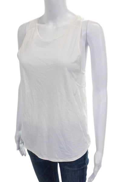 Lululemon Womens White Scoop Neck Sleeveless Nylon Tank Size 6