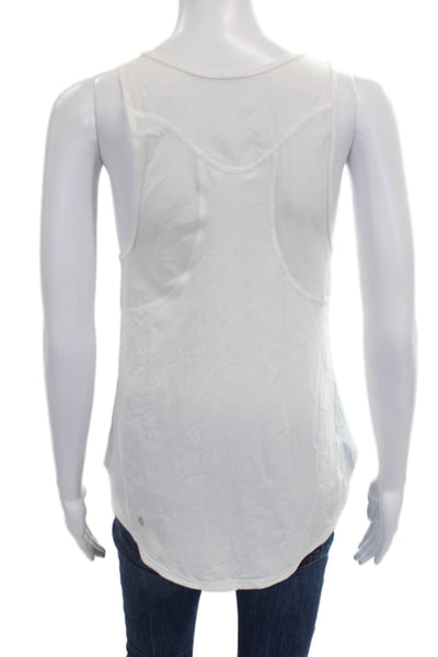 Lululemon Womens White Scoop Neck Sleeveless Nylon Tank Size 6