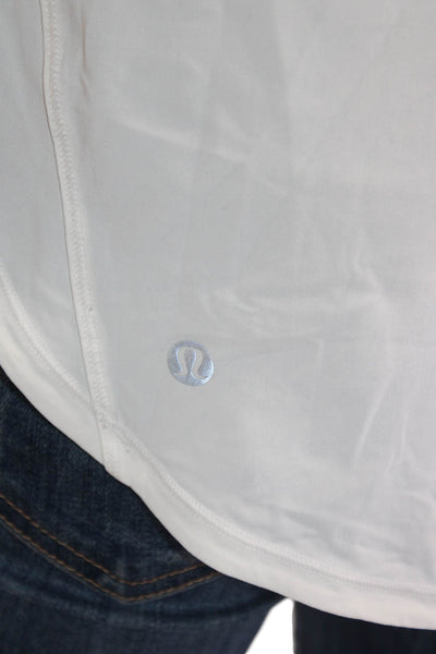 Lululemon Womens White Scoop Neck Sleeveless Nylon Tank Size 6